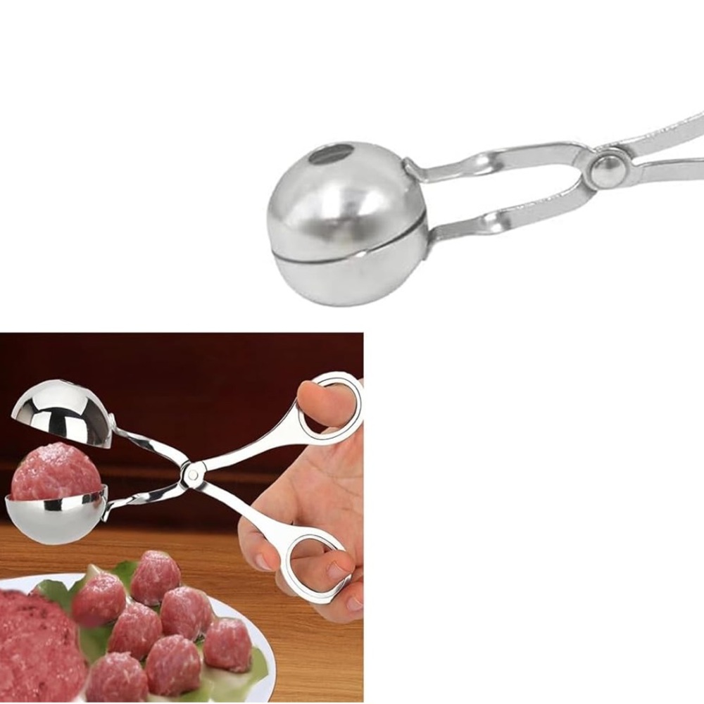 NORPRO 🍝 VINTAGE 90’s STAMPED NORPRO STAINLESS STEEL MEATBALL FRUIT BALL SCOOPER - Picture 12 of 15
